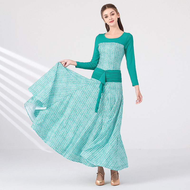 In line with Lindfly's classic style Morden dance dress Dancing dress with dress 1737 national standard dance dress review Referee Costume-Taobao