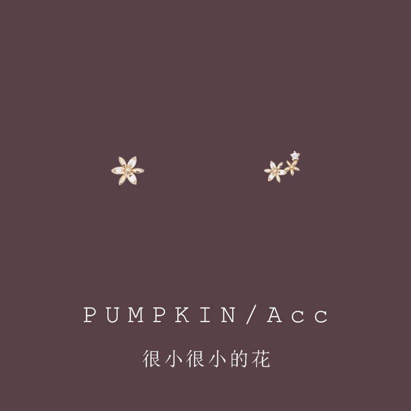 Small and painless invisible ear clip without earbuds mini delicate flower asymmetrical small ear needle minimalist earrings earrings