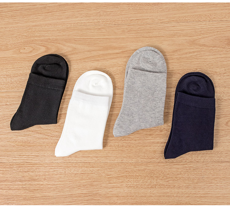 100% cotton tất nam màu rắn nam kinh doanh vớ cotton nam màu đen và trắng dày vớ nam tất ngắn cổ nam