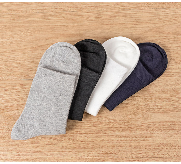 100% cotton tất nam màu rắn nam kinh doanh vớ cotton nam màu đen và trắng dày vớ nam tất ngắn cổ nam