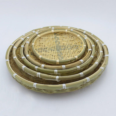 Bamboo-woven bamboo Bamboo Basket Bamboo Basket Bamboo Basket Bamboo-woven fruit basket Featured handicraft bamboo dustpan bamboo weaving sieve