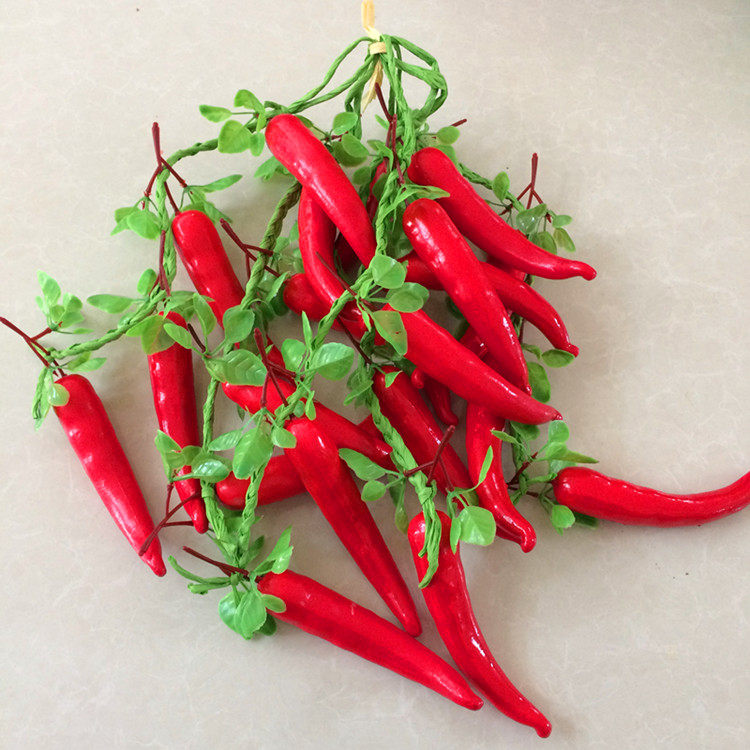 Artificial leaves, vegetables, fruits, skewers, leisure farm, dining room decoration, hotel decoration, pepper, corn, garlic, food pendant