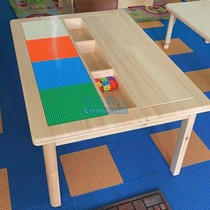 Tableau des blocs de construction dextérité Bureau réversible à double face Utilisation de la table de jeu pour enfants Table de style en bois de table en bois multipersonne