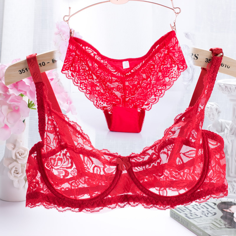Mùa hè mới siêu mỏng đầy đủ ren trong suốt áo ngực gợi cảm set đồ nữ thoáng khí shop thời trang nữ