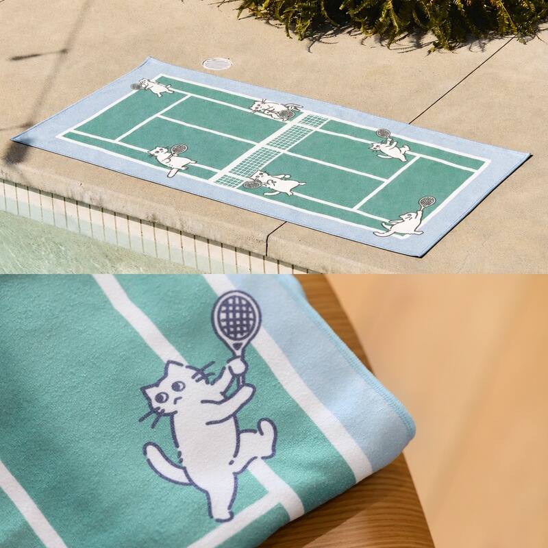 Cute Kittens and Puppies Playing Sports, Quick-Drying Towels for Tennis, Badminton, Pickleball, Fitness, Basketball, Sweat Wiping and Sweat Absorption