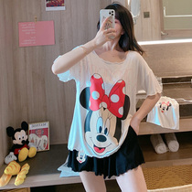 Minnie Modal Pajamas Womens Summer Thin Short-Sleeved Shorts Home Clothes Summer Small People 2023 New Style