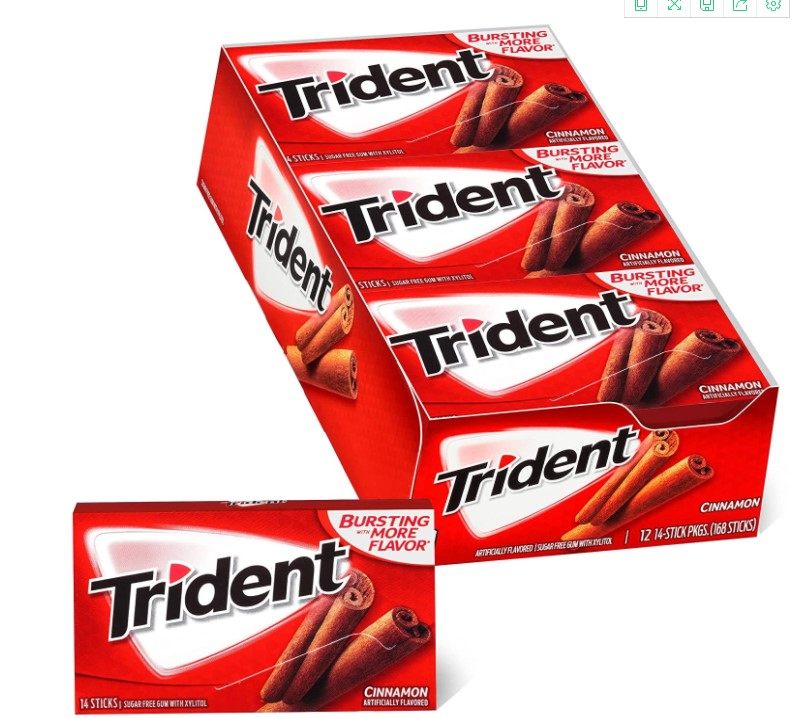 New American Original Clothing Import Trident Trident Xylitol No Sugar Chewing Gum Cinnamon Mint 8 Packs
