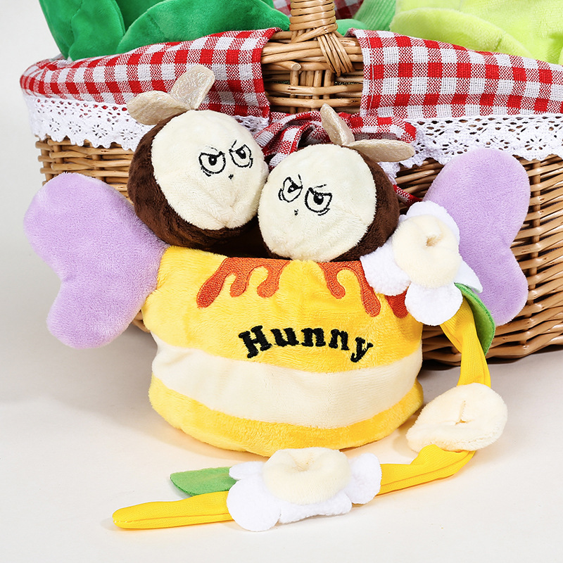 New Korean ins Honey Jar-Shaped Squeaky Toy for Pets, Dogs, and Cats, Plush Toy with Sound