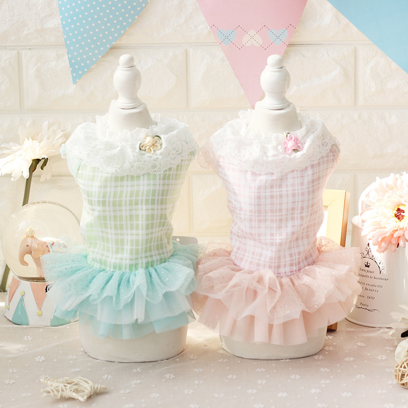 Spring and summer specials candy color small fresh skirt navy tutu skirt Teddy pet dog clothes small dog princess skirt