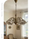 Creative Lily of the Valley Ceramic Bronze Chandelier French Retro Creative Petal Chandelier Living Room Bedroom Dining Room Lighting Fixtures