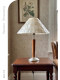 French-Style Vintage Shell Table Lamp with a High-End Feel, Shell Lampshade, Mid-Century Style, White Ash Wood Bedroom Bedside Table Lamp