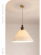 French-Style Vintage All-Copper Creative Shell Dining Room Pendant Light, Rubber Wood Bedroom Pendant Light, Cream-Style Walnut Wood Color Lighting Fixtures