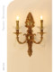 Creative All-Copper Carved Wall Lamp European-Style Living Room Study Bedroom Corridor French Retro Villa Luxurious and Elegant Lighting Fixtures