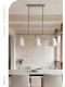 Creative shell dining chandelier French mid-century style high-end sand nickel chandelier designer cream style dining room lamps