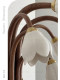French-Style Vintage Creative Ceramic Tulip Wall Lamp for Living Room and Bedroom, Ambiance Wall Lamp in Walnut Color