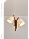 Angle-Adjustable French Mid-Century Style Creative Shell Chandelier for Bedroom and Dining Room, Imported Walnut Wood High-End Chandelier