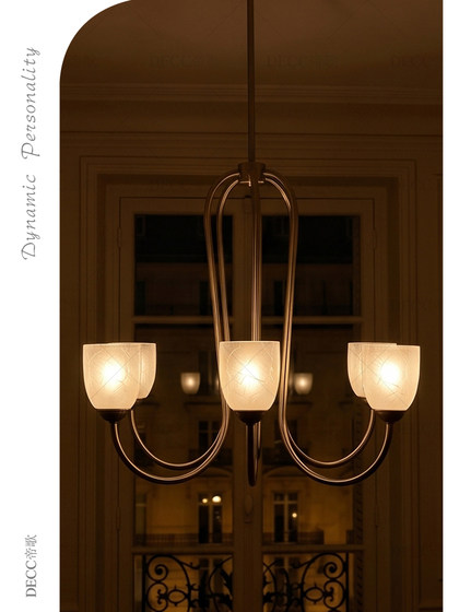 Dige French-Style Creative Shell Chandelier Living Room Main Light High-End Wrought Iron Mid-Century Style Dining Room Chandelier Bedroom Lighting Fixtures