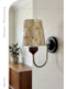 French Retro Shell Wall Lamp, Antique Style Rubber Wood Wall Lamp, Creative Bedroom Bedside Wall Lamp, Warm Lighting Fixtures