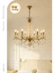 French-Style Vintage All-Copper Ceramic Crystal Chandelier for Bedroom, Dining Room, Living Room, Pastoral Style Chandelier, American-Style Cozy Lighting Fixtures