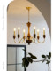 American-Style Retro All-Copper Candle Chandelier for Living Room, French-Style Vintage Villa Chandelier, Staircase Light for Villa, Dining Room, and Bedroom