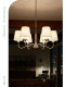 Light French-Style Lotus Pink Fabric Chandelier, High-End Cream-Style Chandelier for Bedroom, Living Room, and Dining Room, Simple Decorative Lighting Fixture