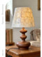 French-Style Vintage Shell Table Lamp with a High-End Feel, Shell Lampshade, Mid-Century Style Rubberwood Bedroom Bedside Table Lamp