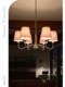 Light French-Style Lotus Pink Fabric Chandelier, High-End Cream-Style Chandelier for Bedroom, Living Room, and Dining Room, Simple Decorative Lighting Fixture