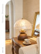 French-Style Vintage Creative Shell-Shaped Walnut-Colored Table Lamp for Bedroom, Study, Living Room, Cream-Style Ambiance Table Lamp