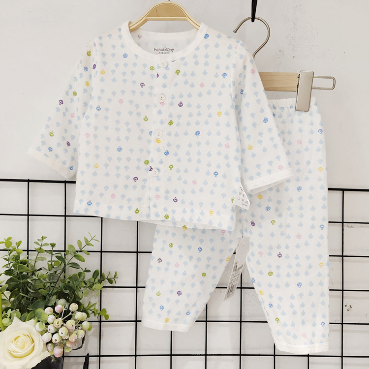 Halal Barn Fan Love Baby Spring Summer Thin baby Long sleeves Long sleeves Long pants suit Baby pure cotton air-conditioning clothes lingerie home clothes