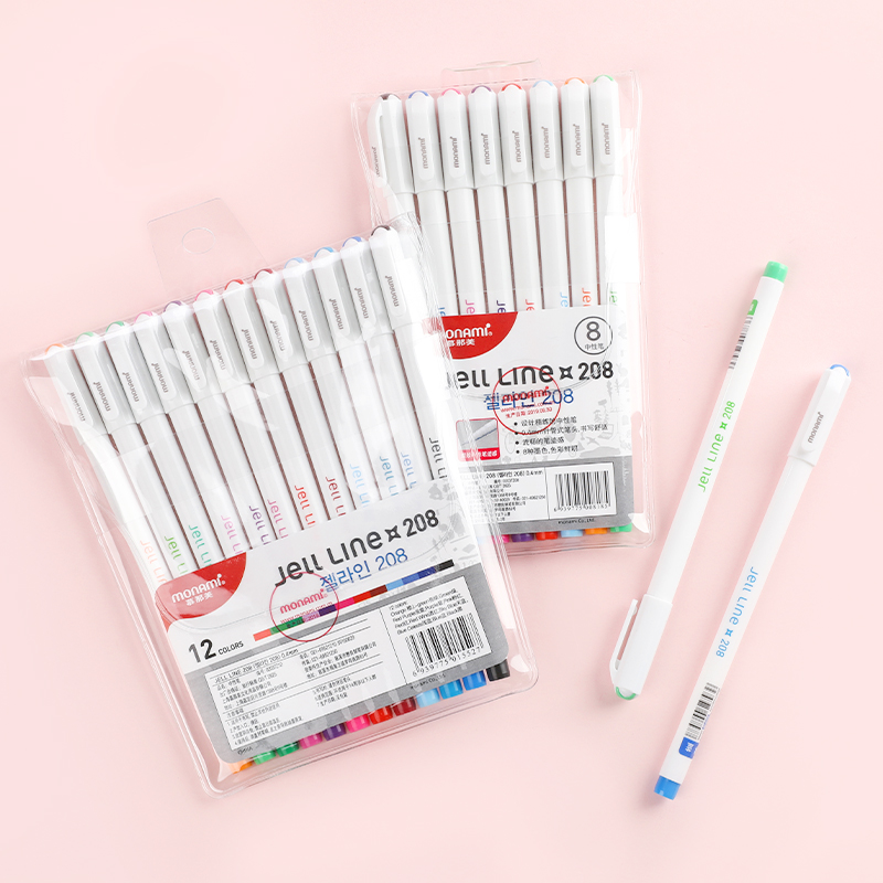 Korea Munami Jell Line official authentic color gel pen fountain pen cute students use black to make notes gel pen metal nib stationery black pen Muna