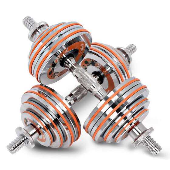 Dumbbell Set Made of Pure Steel, Stainless Steel, Solid, 30kg, Adjustable Weight Barbell for Men and Women, Home Fitness Exercise