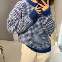 Zhou Wood Wood apit gold line raccoon wool high-end loose leisure lazy wind pullover commuter Korean sweater