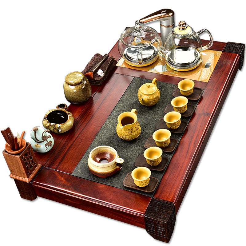 The beginning day, sour branch annatto tea tray was kung fu tea set purple sand tea sets of automatic glass furnace four unity