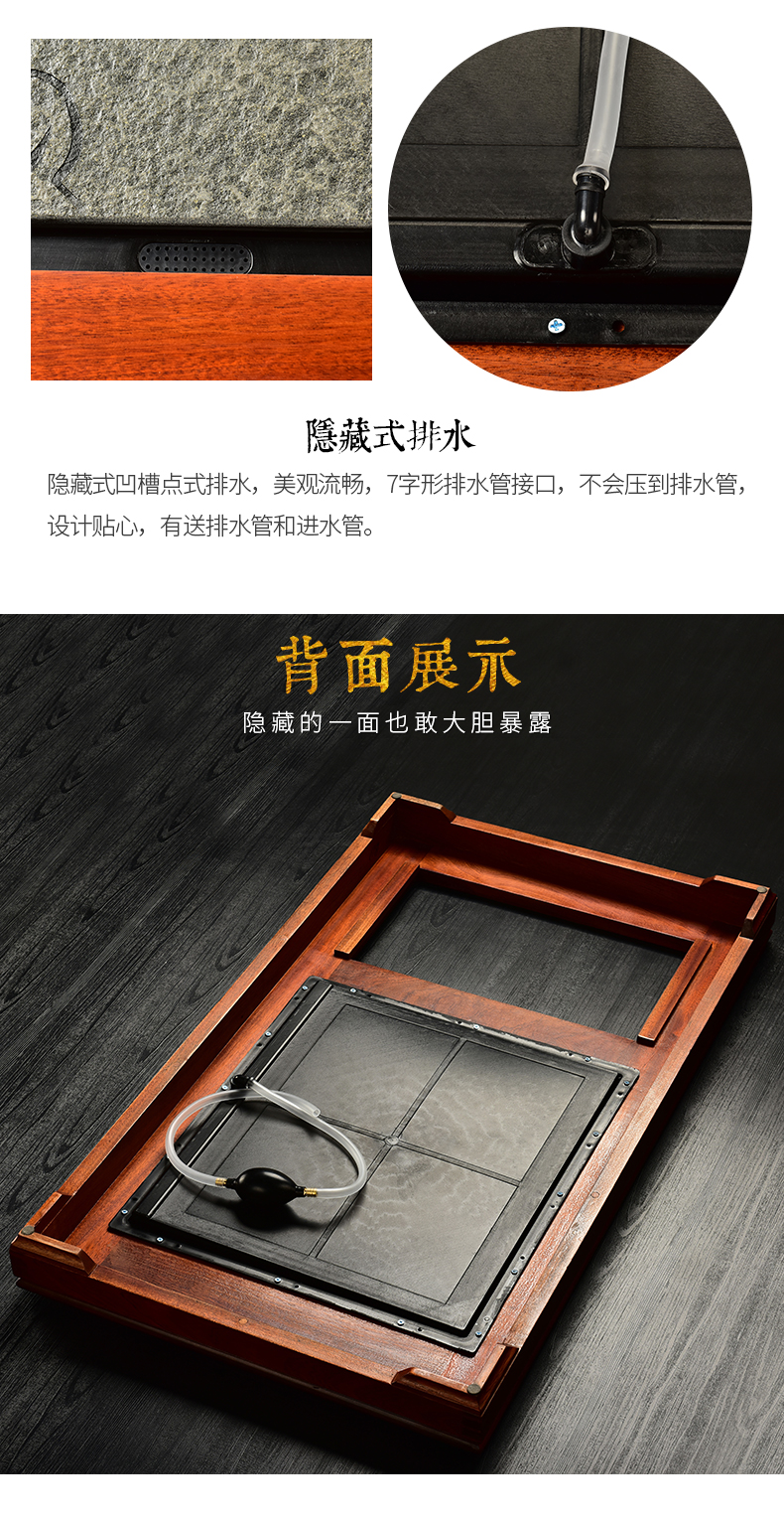 The beginning day, The whole tea set to spend pear wood redwood office with tea tray ceramic tea pot - automatic furnace