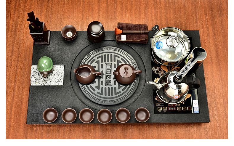 The beginning day, automatic kung fu tea set sharply stone tea tray kunfu tea table with your porcelain tea taking office