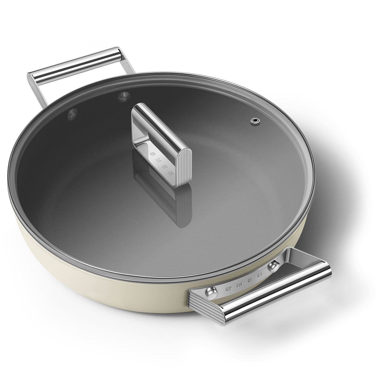 italian brand import Smeg CKFD2811CR SMEG coated pan frying pan high-end milk white pan