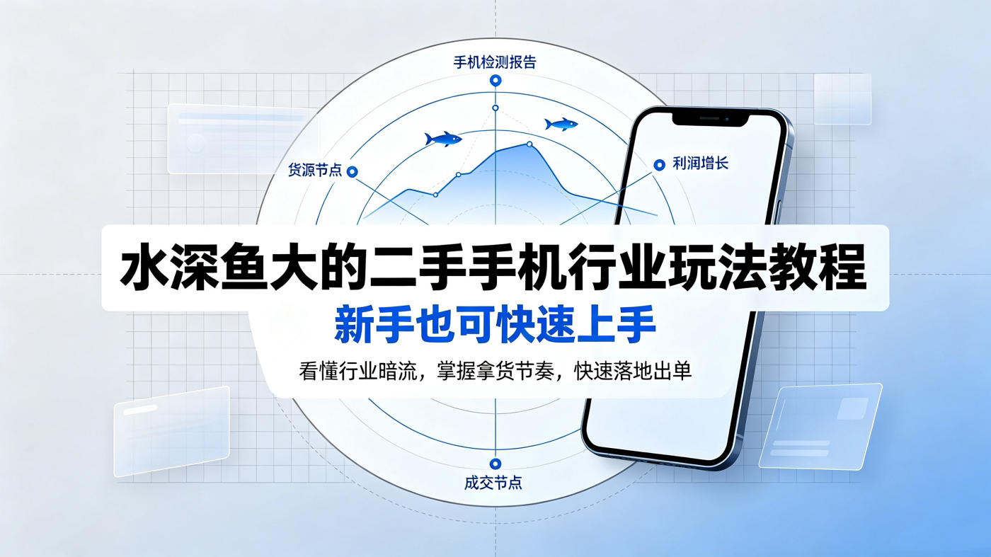 M65799水深鱼大的二手手机行业玩法手册教程,新手也可快速上手-简创库网