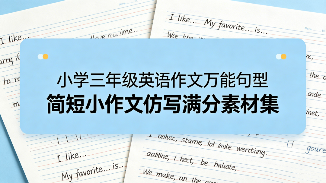 H9887小学三年级英语作文万能句型 简短小作文仿写满分素材集-简创库网