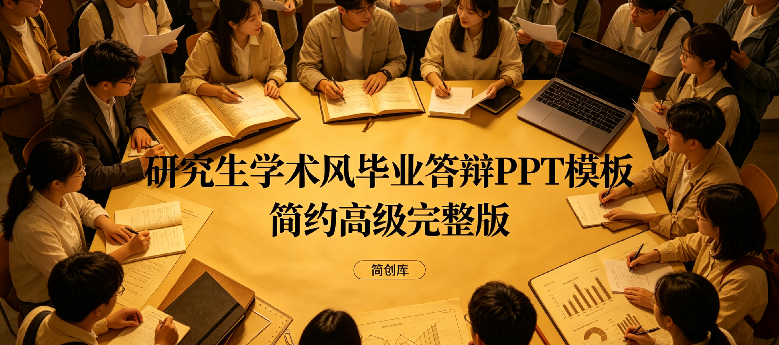 D2125研究生学术风毕业答辩PPT模板 简约高级完整版-简创库网