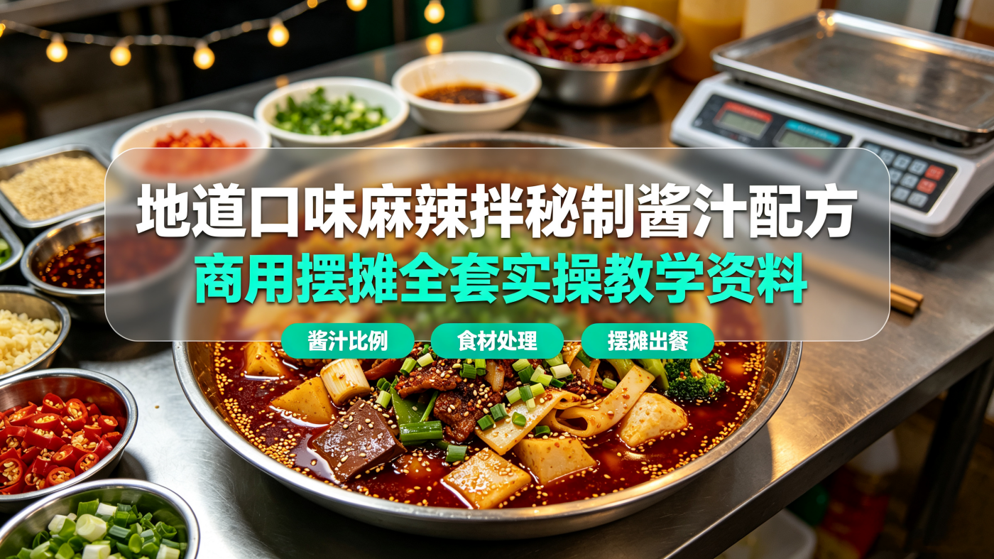 L72657地道口味麻辣拌秘制酱汁配方 商用摆摊全套实操教学资料-简创库网