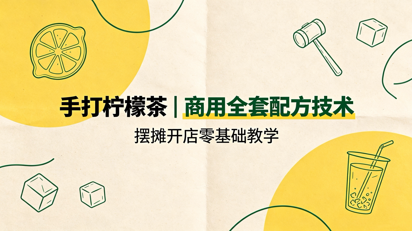 L85951手打柠檬茶|商用全套配方技术 摆摊开店零基础教学-简创库网