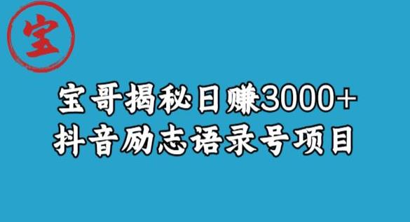 图片[1]-日赚3000+抖音励志语录号短视频变现项目-暗冰资源网