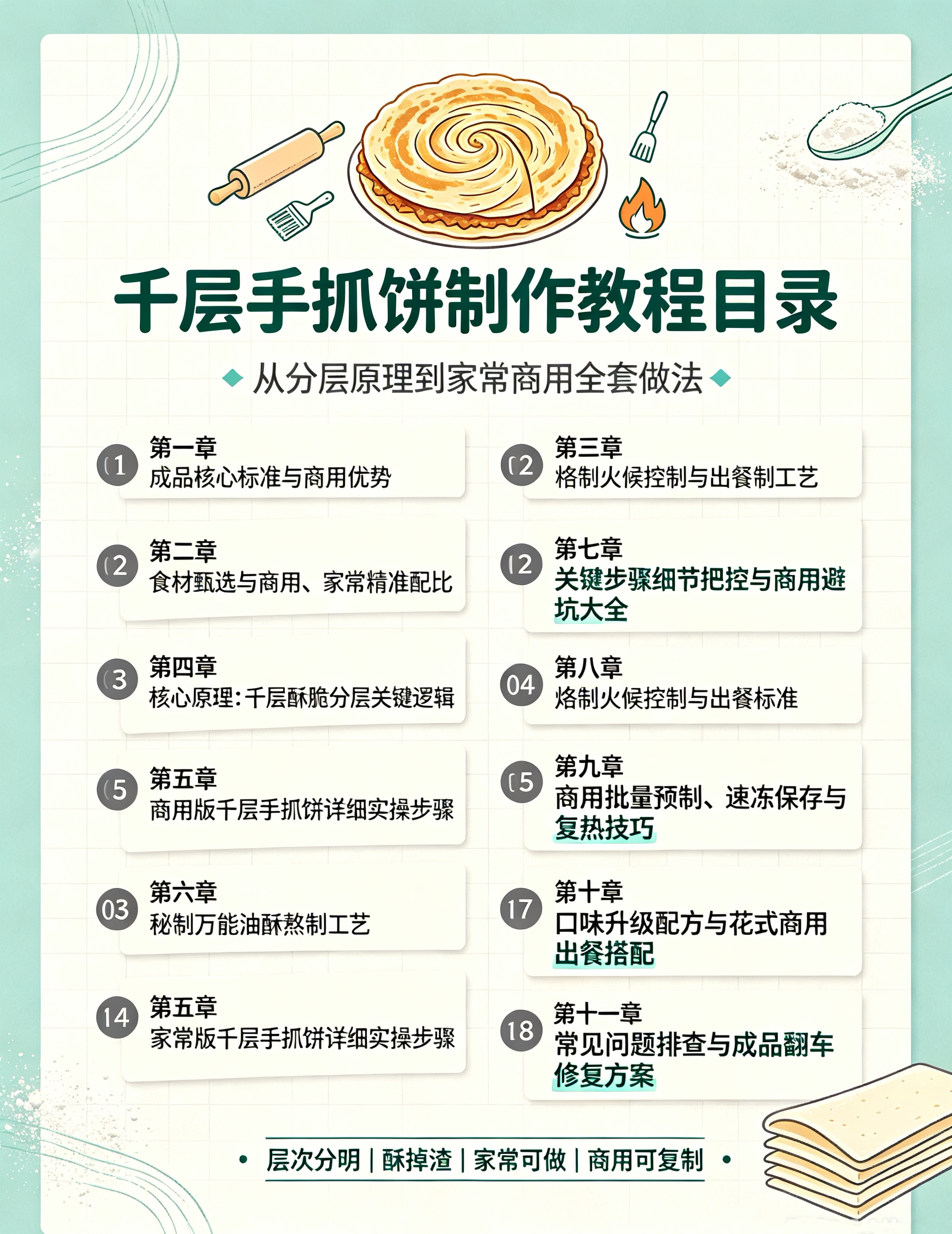 图片[2]-L59869千层手抓饼制作教程，层次分明酥掉渣，家常商用做法-简创库网