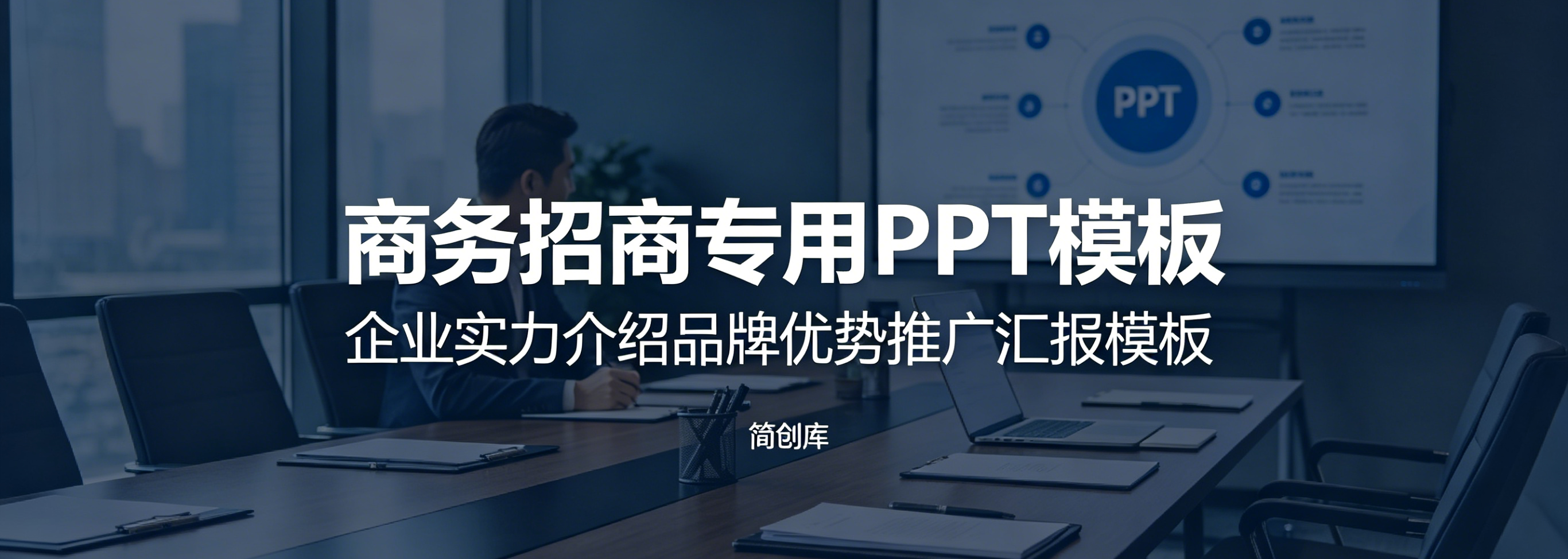 A4138商务招商专用PPT模板 企业实力介绍品牌优势推广汇报模板-简创库网