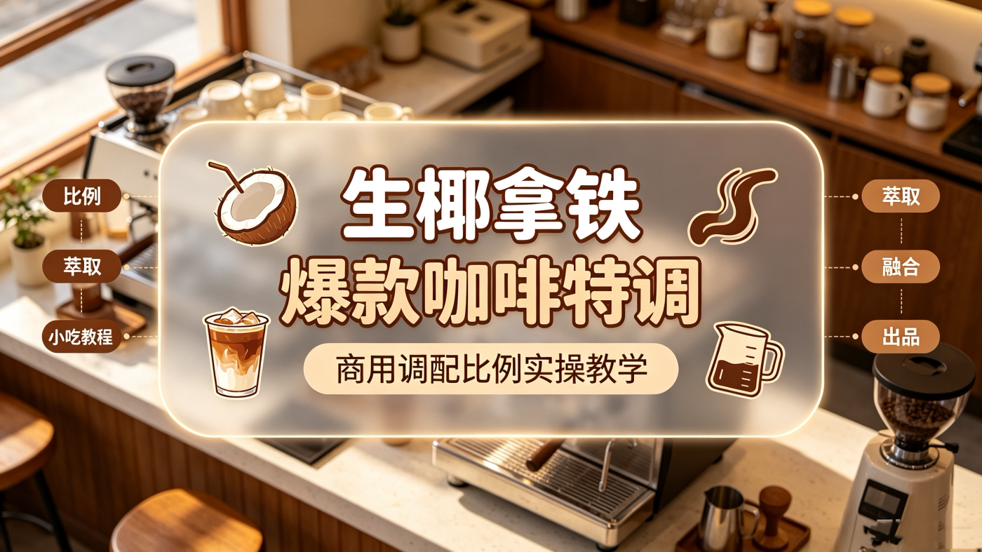 L85965生椰拿铁｜爆款咖啡特调 商用调配比例实操教学-简创库网