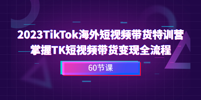 图片[1]-最新TikTok【海外抖音】短视频带货变现课程（60节课）-暗冰资源网