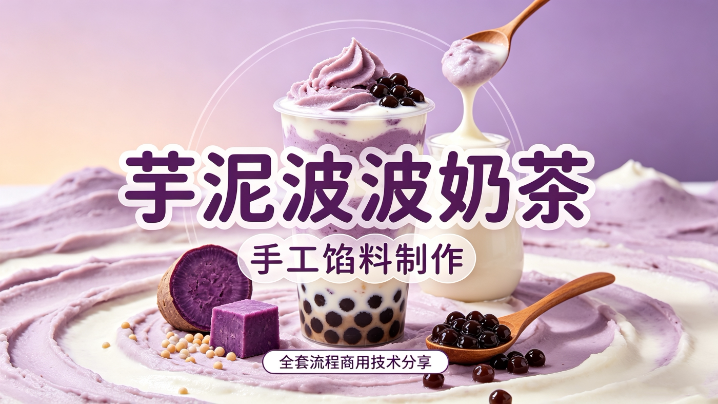 L85958芋泥波波奶茶|手工馅料制作 全套流程商用技术分享-简创库网