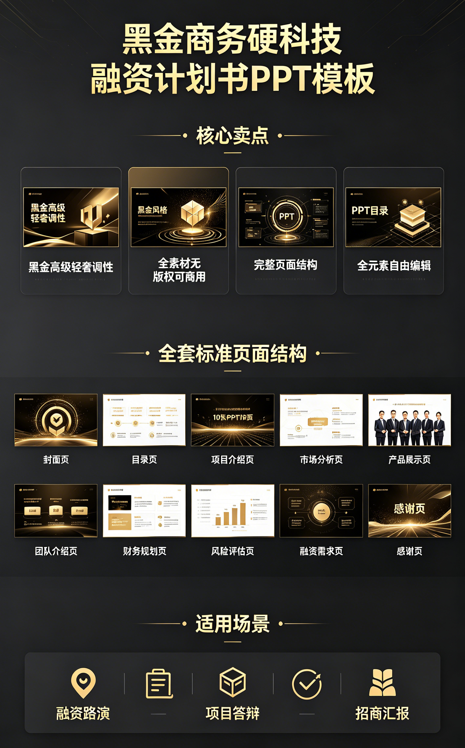 图片[2]-C1156黑金商务硬科技融资计划书PPT模板 科创项目招商高端立项汇报可编辑模板-简创库网