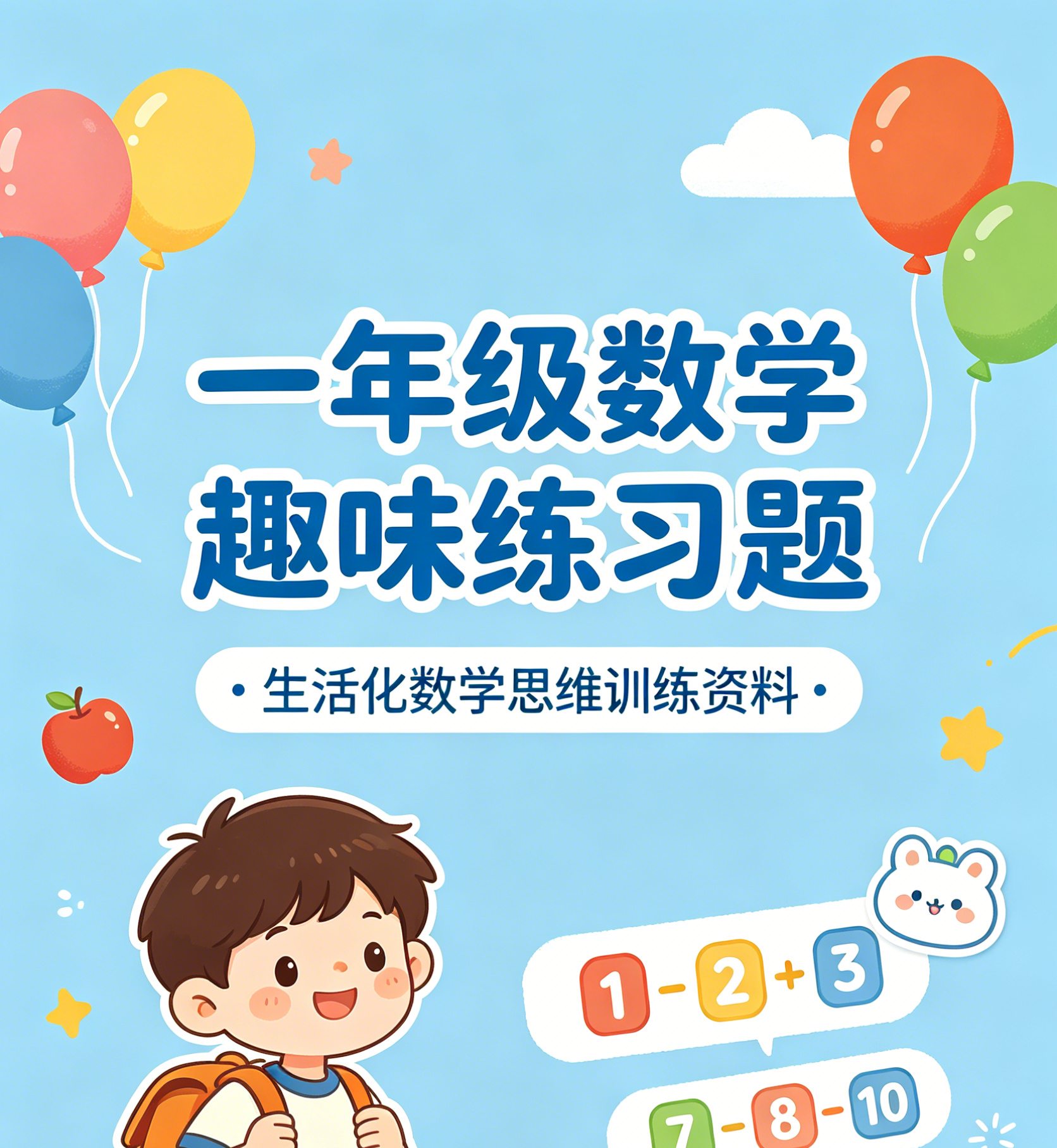 F1518一年级数学趣味练习题 生活化数学思维训练资料-简创库网