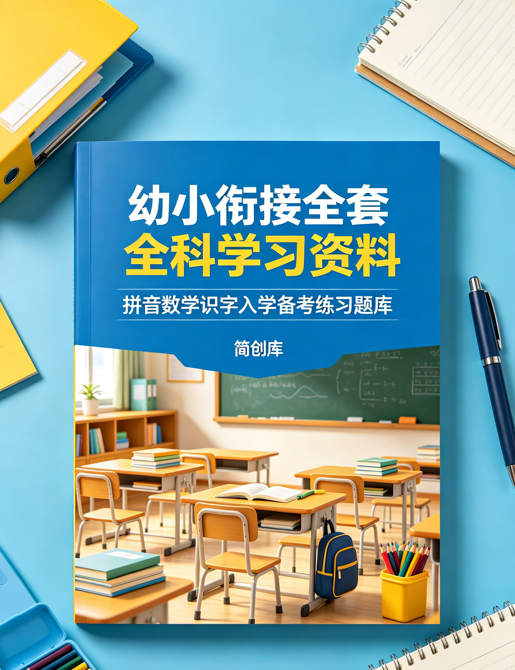 E1119幼小衔接全套全科学习资料 拼音数学识字入学备考练习题库-简创库网